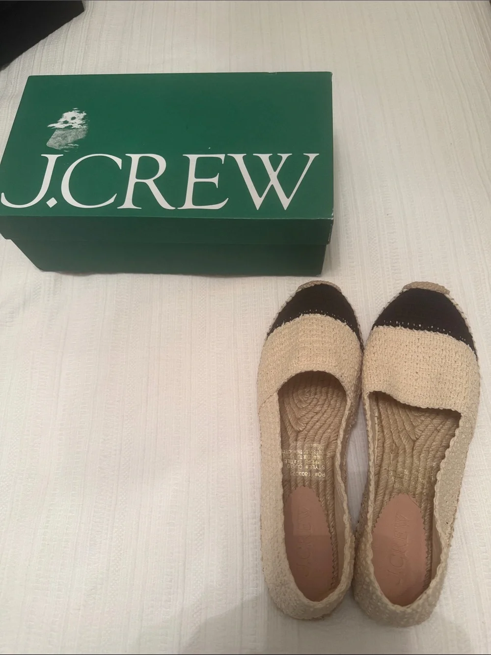 J. Crew Women's Beige and Black Espadrille Flats